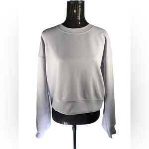 Lululemon Softstreme Perfectly Oversized Cropped Crew Light Gray Sz 8
